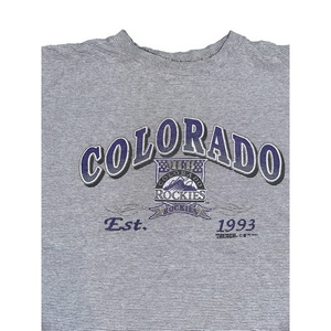Rare VTG Colorado Rockies 1992 T-Shirt Single Stitch - Size: L/XL‎